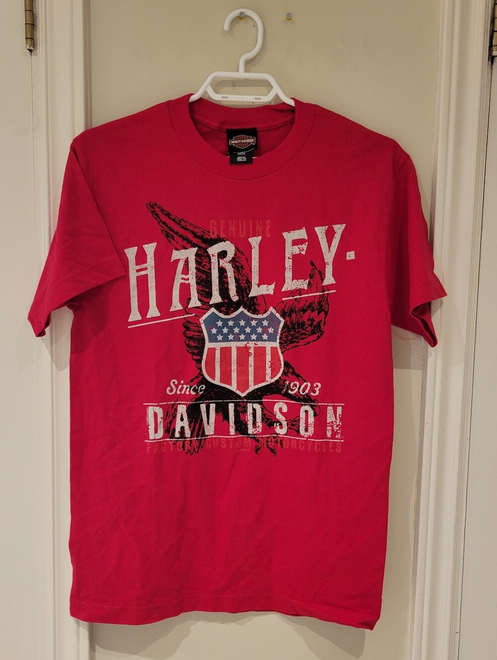 Harley-Davidson Red Short Sleeve Graphic Tee with American Shield